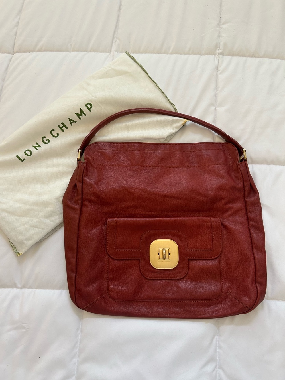 Longchamp Gatsby Leather Bag Burgundy